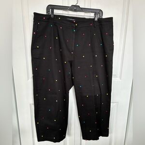 Briggs New York Men's Black Chinos with Colorful Dots